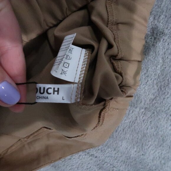 Shorts Womens L Brown Bermuda Pleated Trouser Tailored Modest Minimalist Office - Picture 15 of 16